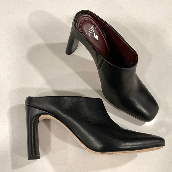 SARTO Franco Sarto Flexa Leather Slide Mules Black Size 7.5 NWOT - Picture 1 of 8